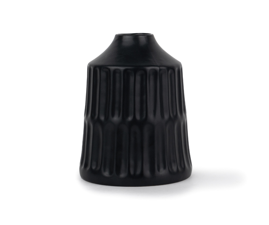 Shay Carving Ceramic Vase, Medium, Decor Collection | Ceramic Vases for Home Decor | Modern Tableware Online India