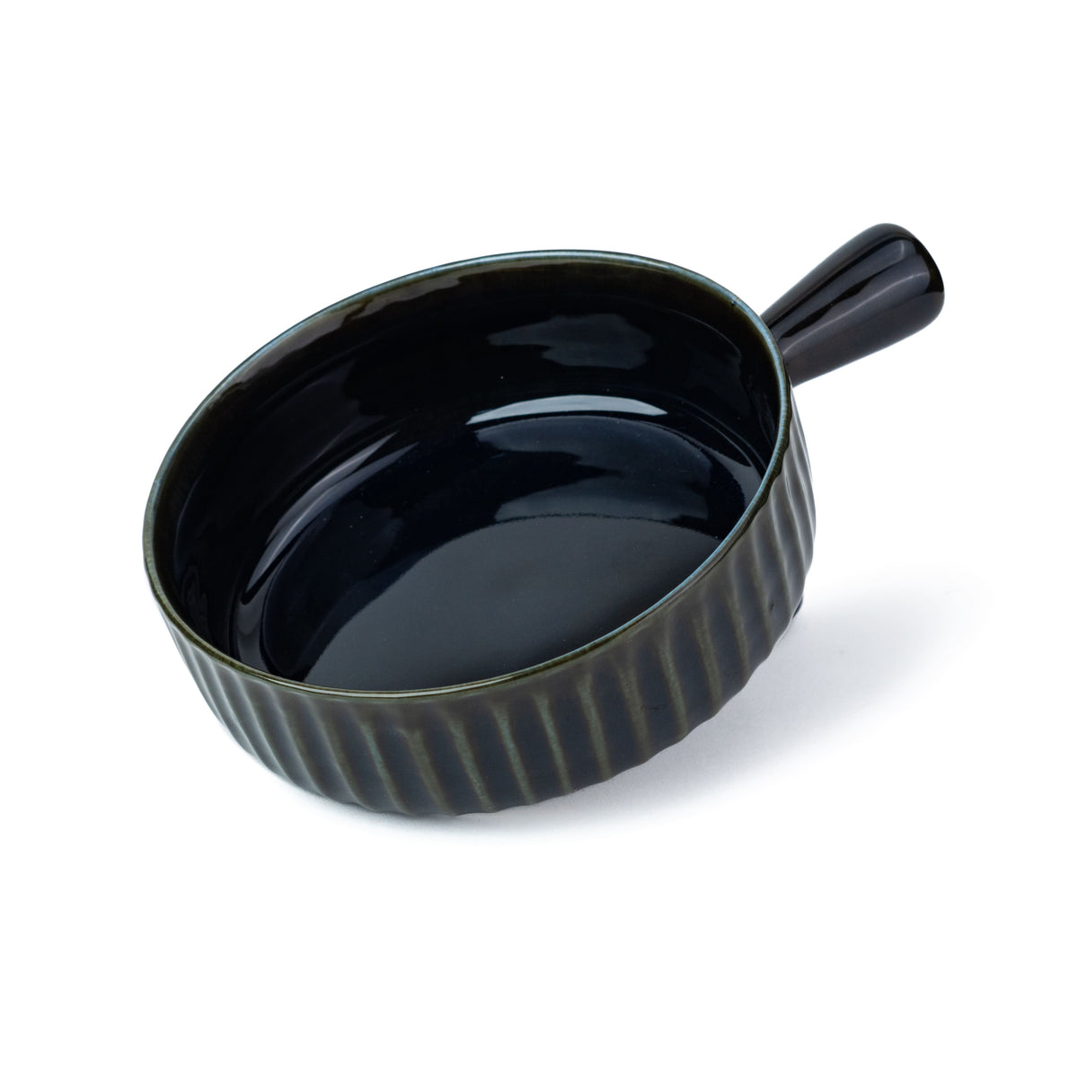 Ceramic Pasta Bowl with Handle | Self Reactive Collection | Serving Bowl Navy