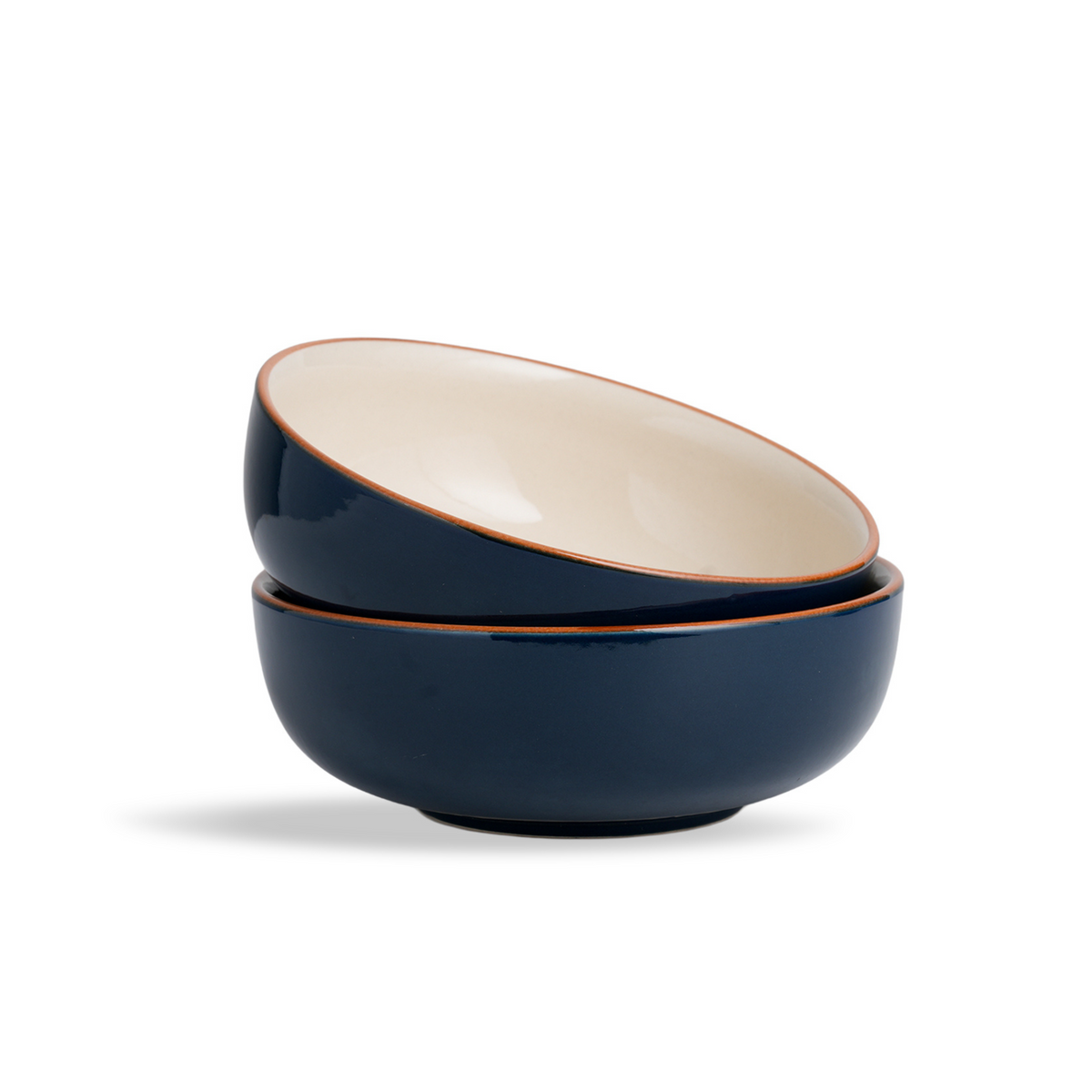 Shay Midnight Blue Ceramic Pasta Bowl Set 2 Pieces, 18cm | Modern Tableware Online India