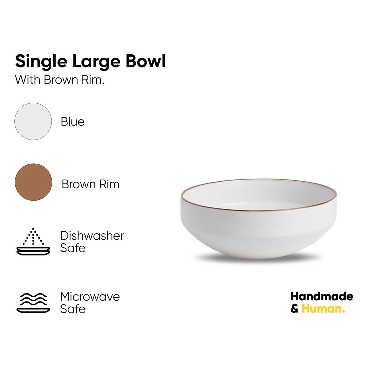 Large Ceramic Serving Bowl – White, 1500ml | Japandi Matte Finish