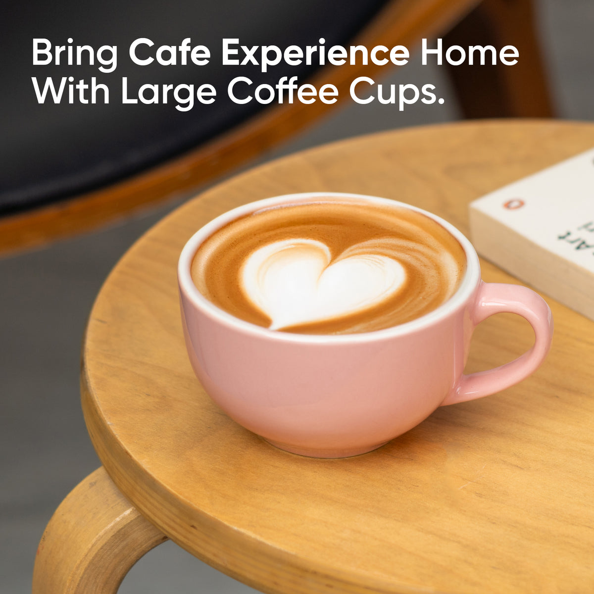 Large Ceramic Coffee Cup, Pink Ivory, 320ml | XL Cuppa Mug