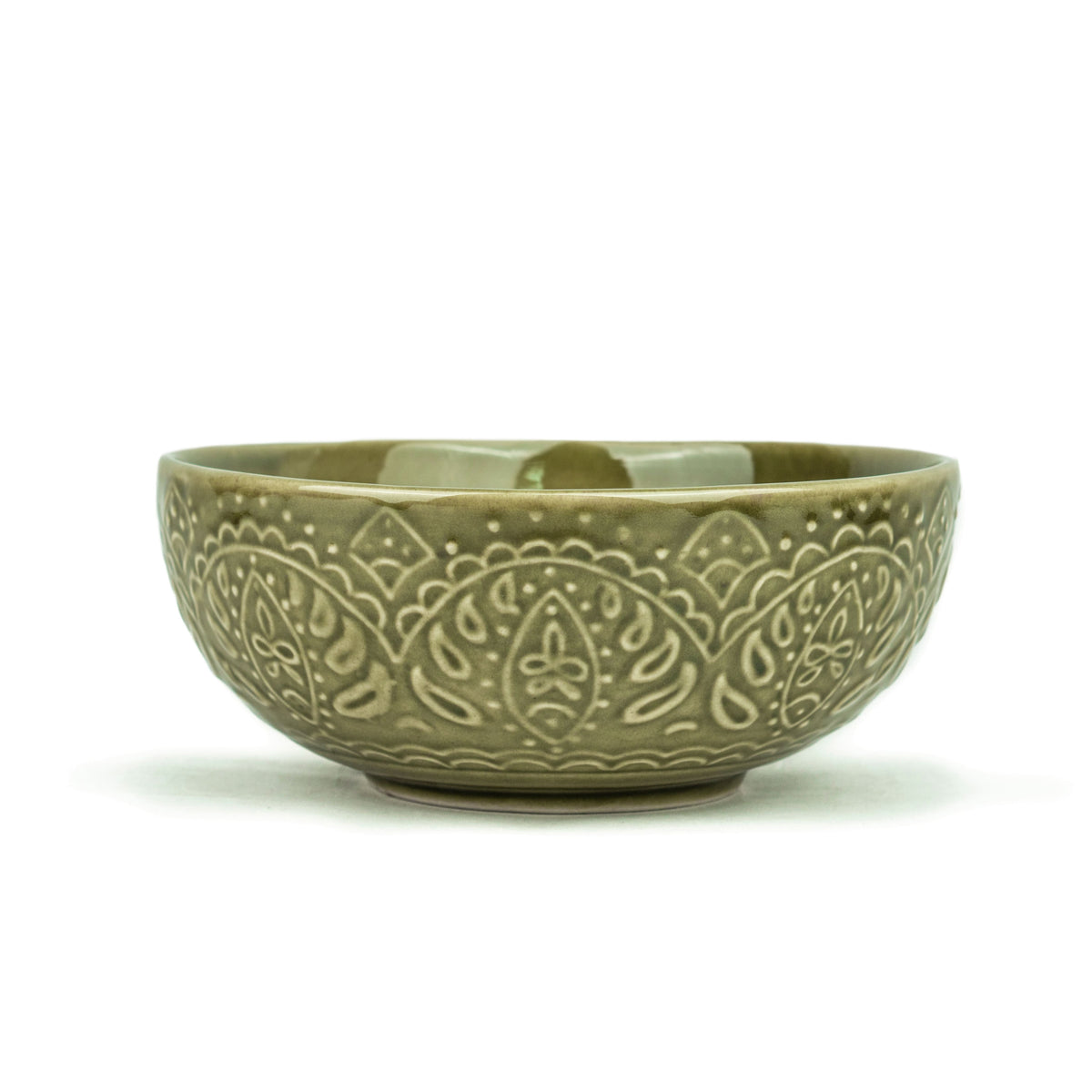 Shay Ceramic Serving Bowl, 1200ml, 1 Pc, Carving Collection | Large Serving Bowl | Modern Tableware Online India