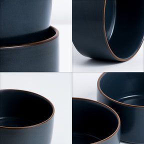 Ceramic Cereal Bowl Set, 15cm, 2 Pieces, Grey | Japandi Serving Bowls