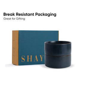 Ceramic Cereal Bowl Set, 15cm, 2 Pieces, Grey | Japandi Serving Bowls