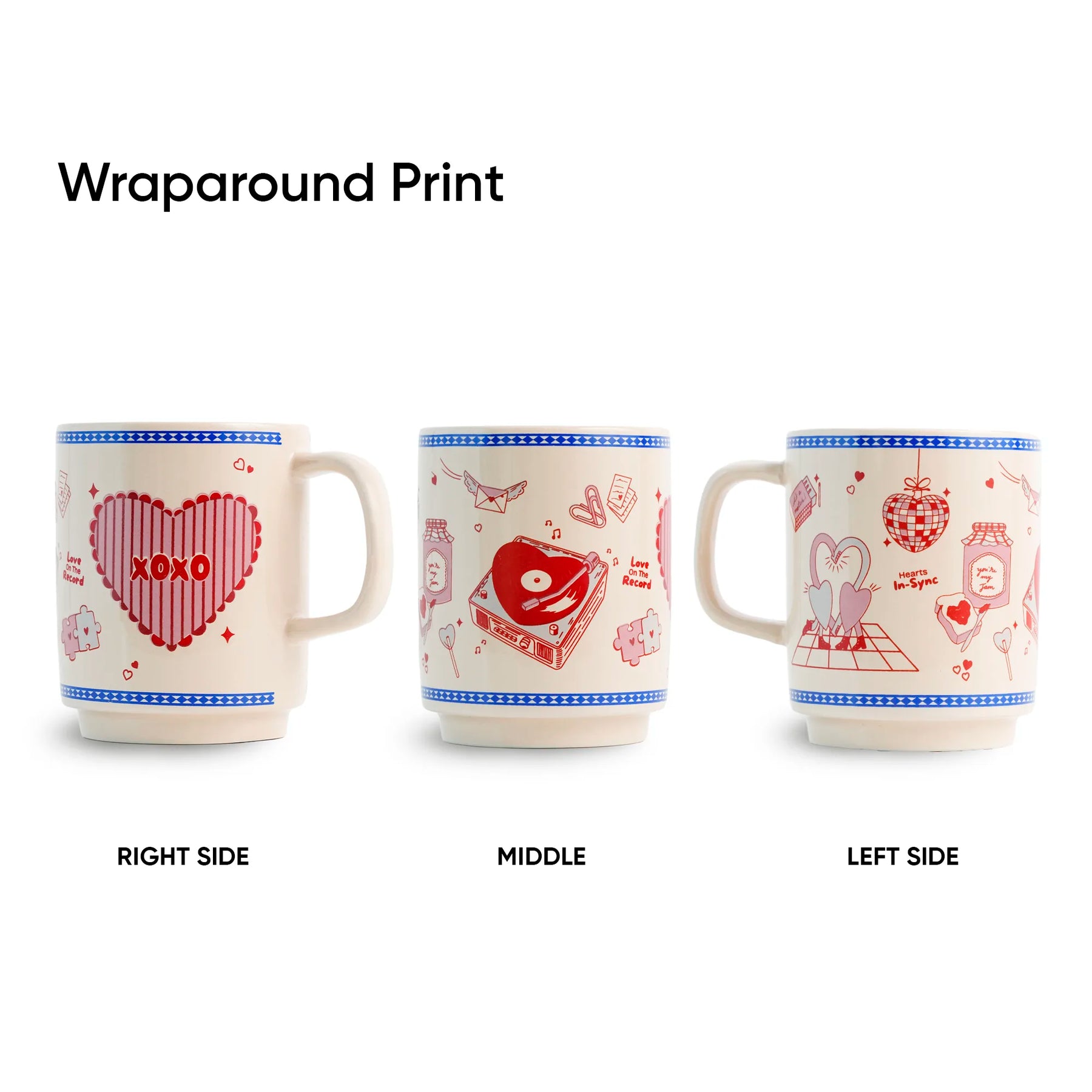 Premium Coffee Mug 370ml | XOXO Ceramic Coffee Cup | Glossy Love Mug