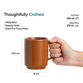 Ceramic Mug | Rise Collection |  1 Pc | Brown | 300ml