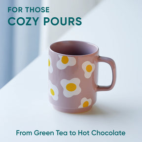 Ceramic Mug, 1 Pc, Egg, 300ml | Glossy Finish | Ceramic Coffee Cup | Porcelain | Microwave Safe | Rise Collection