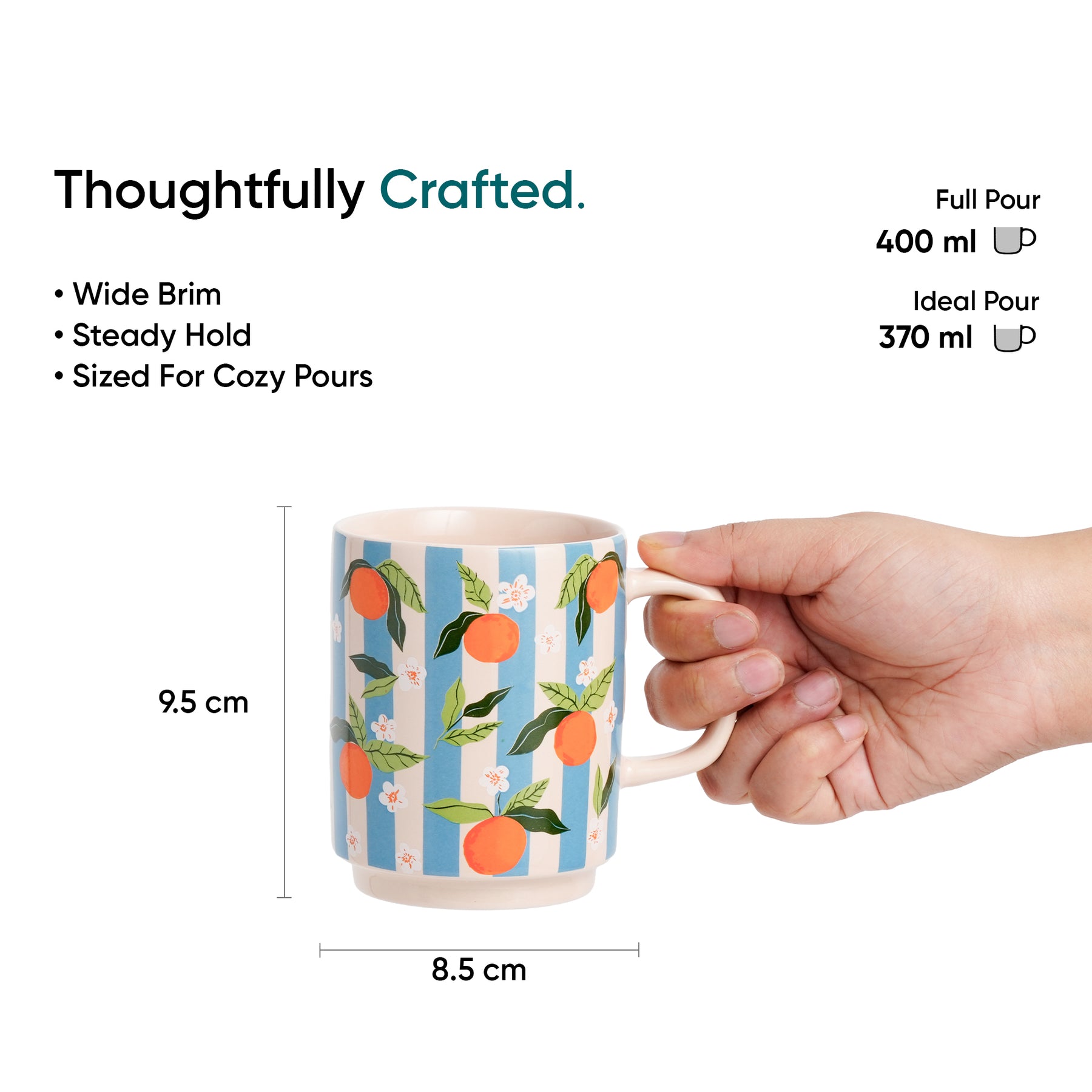 Tangerine Bloom Ceramic Mug – Rise Collection