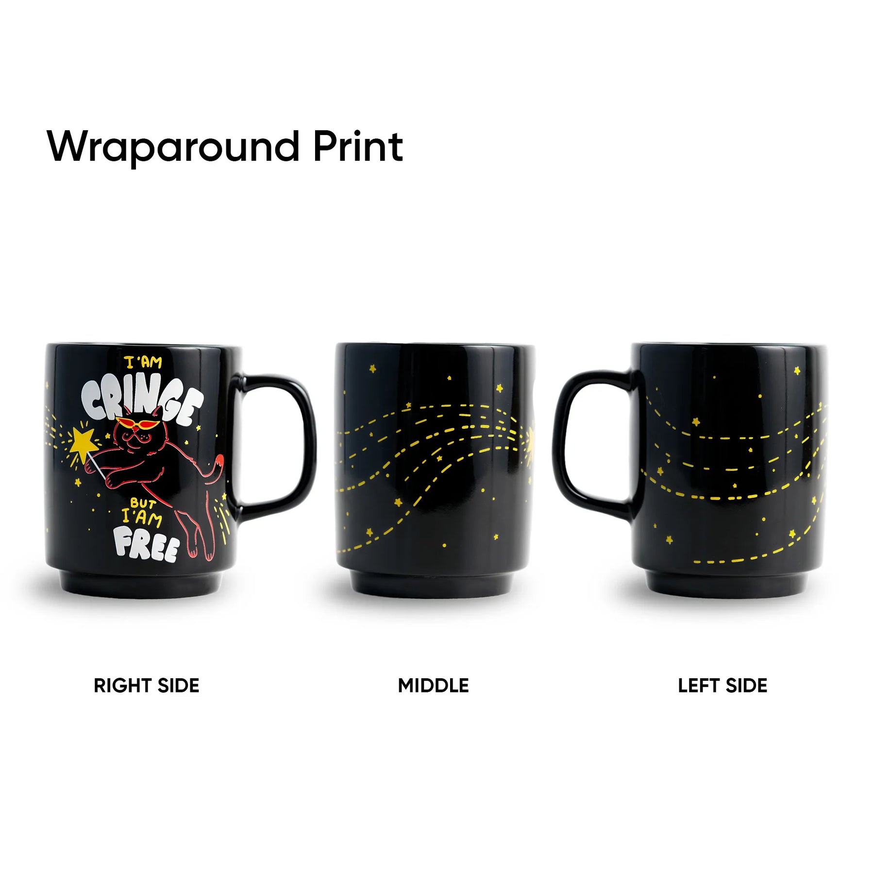 Ceramic Mug – Cringe Cat | 300ml | Glossy Finish | Rise Collection
