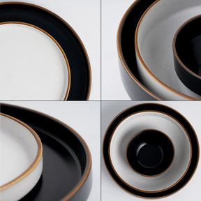 Ceramic Dinner Plates Set, 21 Pieces | Japandi Series