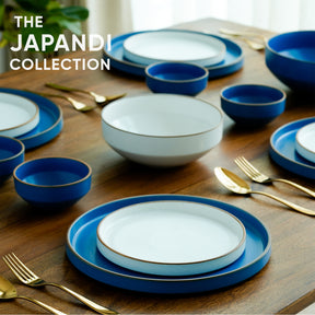Ceramic Dinner Plates Set, 21 Pieces | Japandi Series