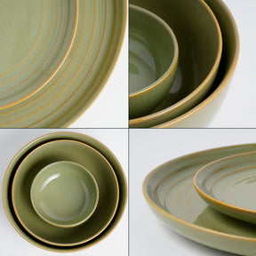 Ceramic Pista Dinner Plates Set, 21 Pieces | Self Reactive Collection