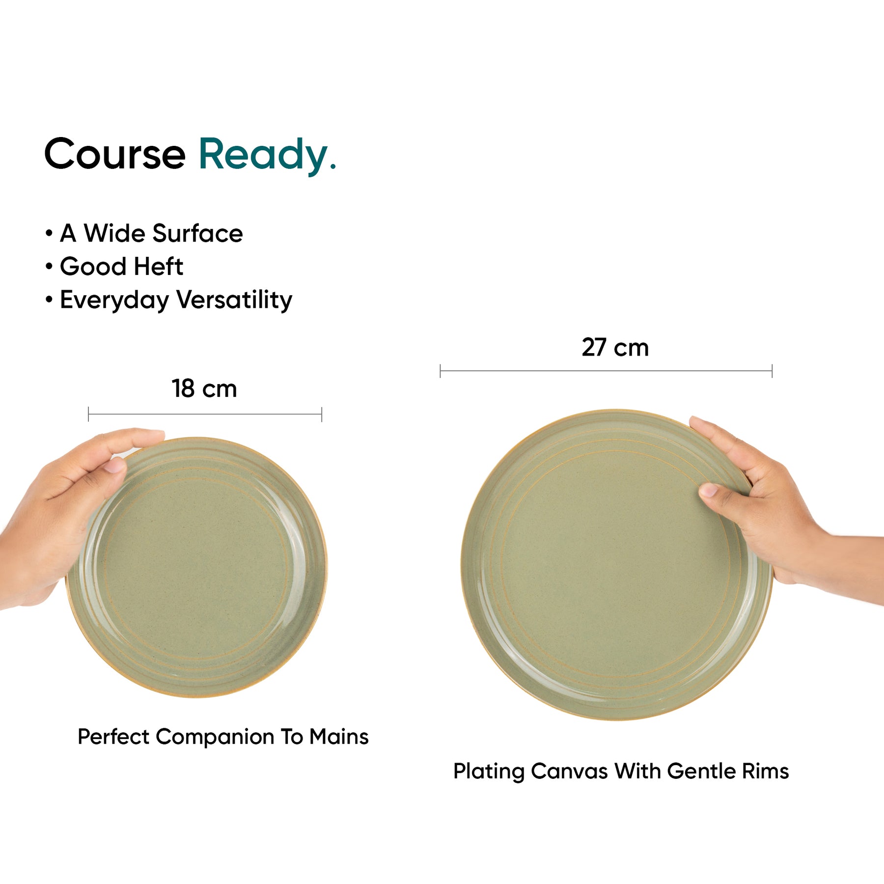 Ceramic Pista Dinner Plates Set, 21 Pieces | Self Reactive Collection