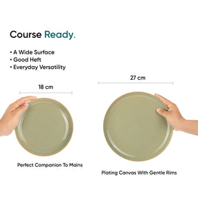 Ceramic Pista Dinner Plates Set, 21 Pieces | Self Reactive Collection
