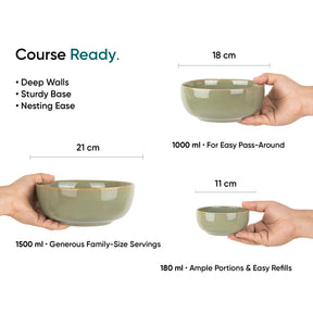 Ceramic Pista Dinner Plates Set, 21 Pieces | Self Reactive Collection