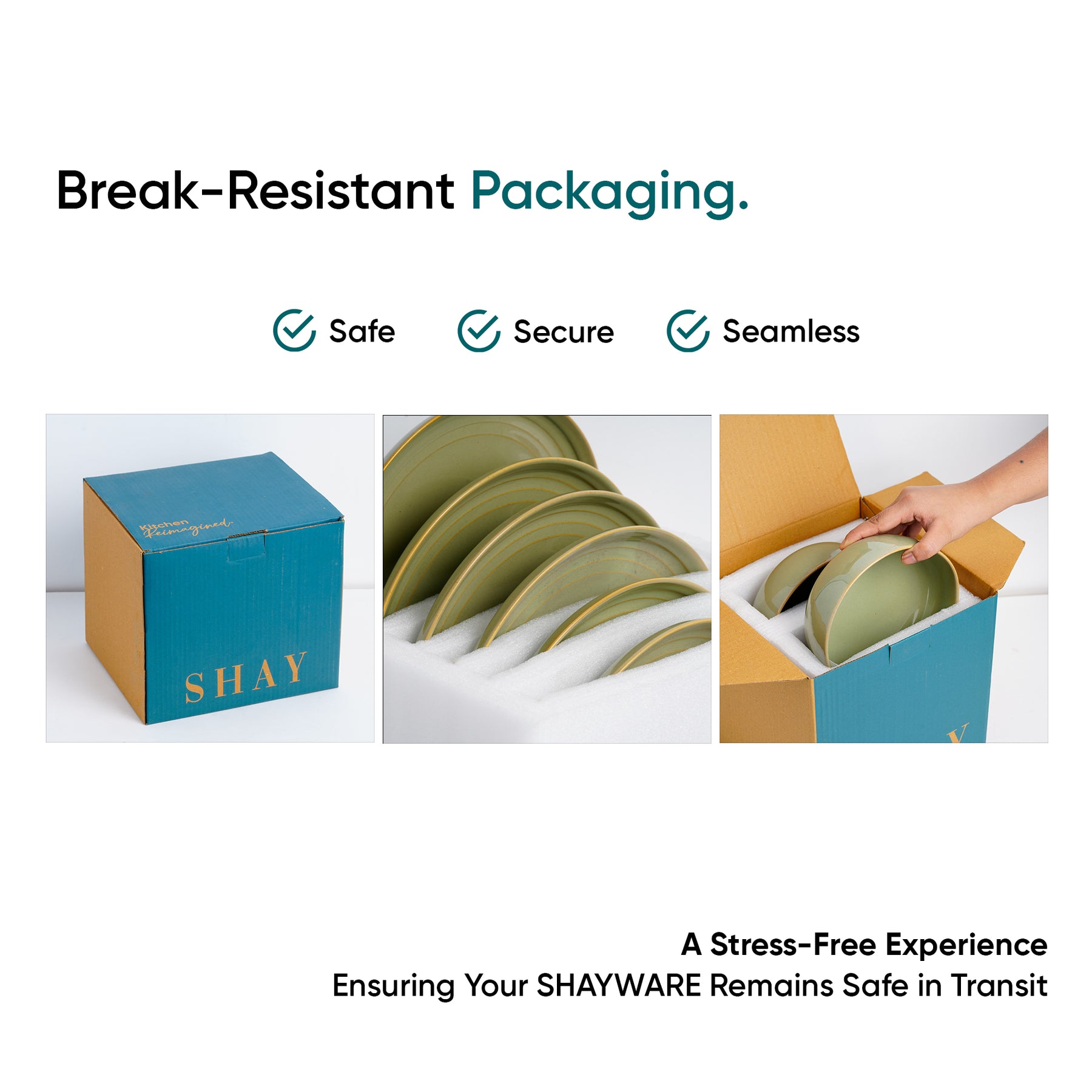 Ceramic Pista Dinner Plates Set, 21 Pieces | Self Reactive Collection