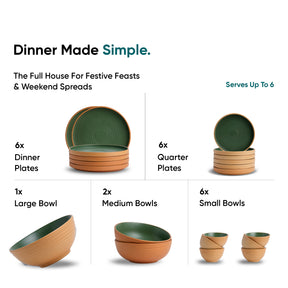 Ceramic Modern Dinner Set 21 Pcs | Klay Collection | Stoneware | Matte Finish