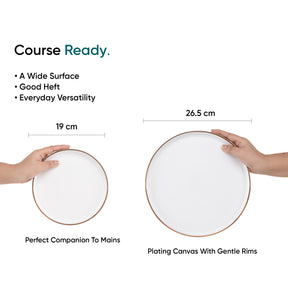 Ceramic Dinner Plates Set, 21 Pieces | Japandi Series