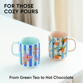 Tangerine & Lily Ceramic Coffee Mug Set of 2 – Rise Collection