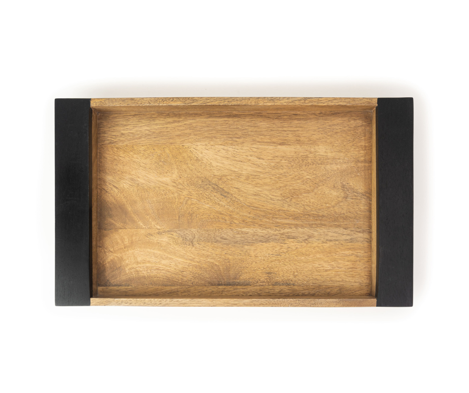 Shay Large Wooden Serving Tray | Natural Wood Tray for Elegant Serving | Modern Tableware Online India