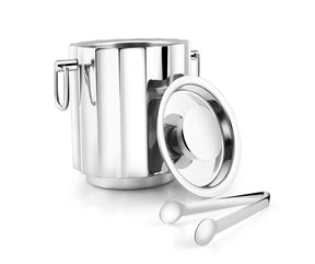 Designer Stainless Steel Ice Bucket | 1500ml | Double-Walled Silver