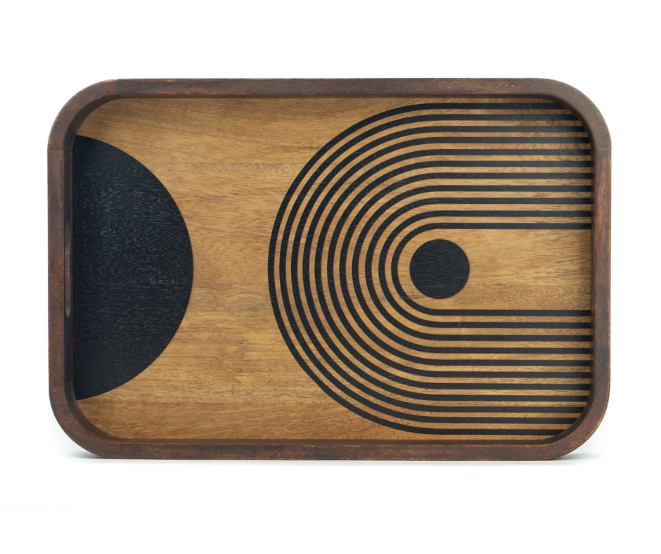 Wooden Serving Tray | Elegant & Durable Wood Tray for Serving Zen Garden Set of 1