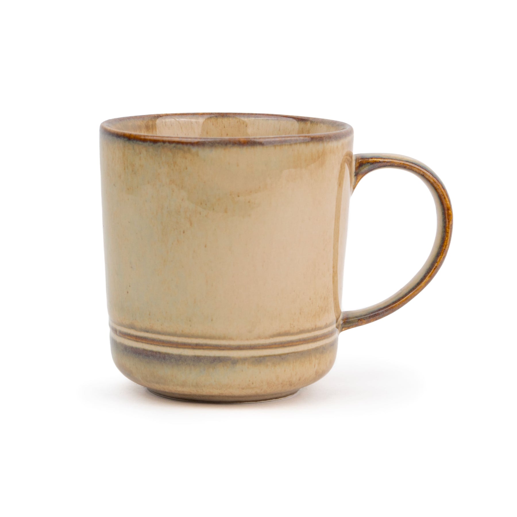 Large Ceramic Coffee Mug | 400ml | Self Reactive Collection | Glossy Beige Set of 1