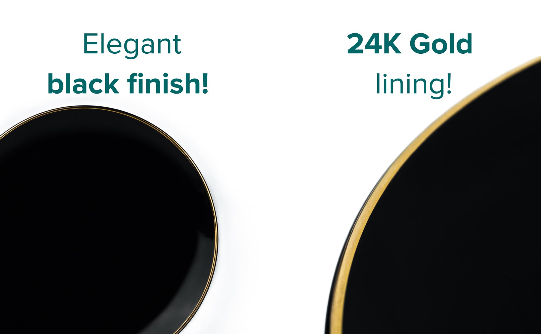 Ceramic Quarter Plates Set of 6 - Goldline Collection | Glossy Finish