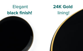 Ceramic Quarter Plates Set of 6 - Goldline Collection | Glossy Finish