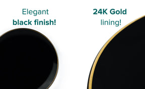 Black plate with 24K gold lining on a white background