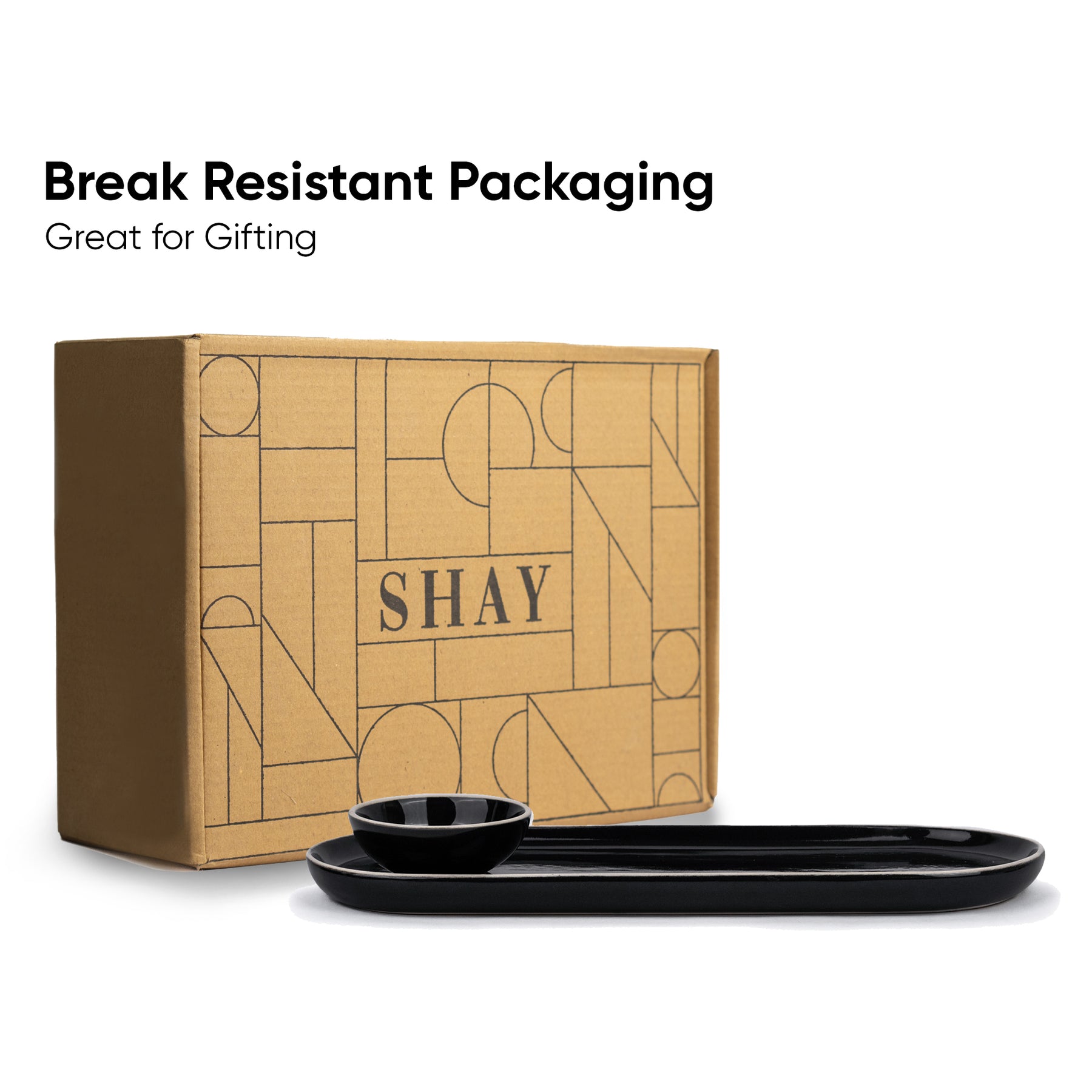 Large Oblong Ceramic Serving Platter Black | Modern Series | Big Serving Plate