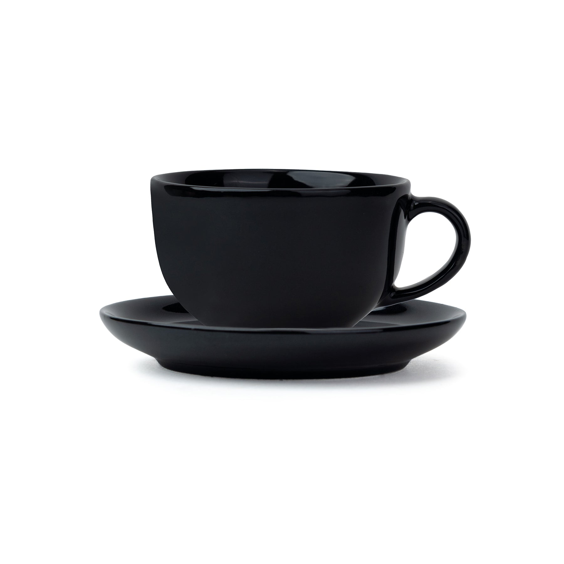 Large Ceramic Coffee Cup & Saucer Set 320ml | XL Cuppa Collection | Glossy Finish