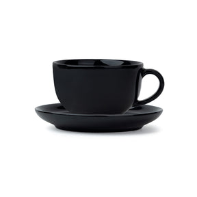 Large Ceramic Coffee Cup & Saucer Set 320ml | XL Cuppa Collection | Glossy Finish