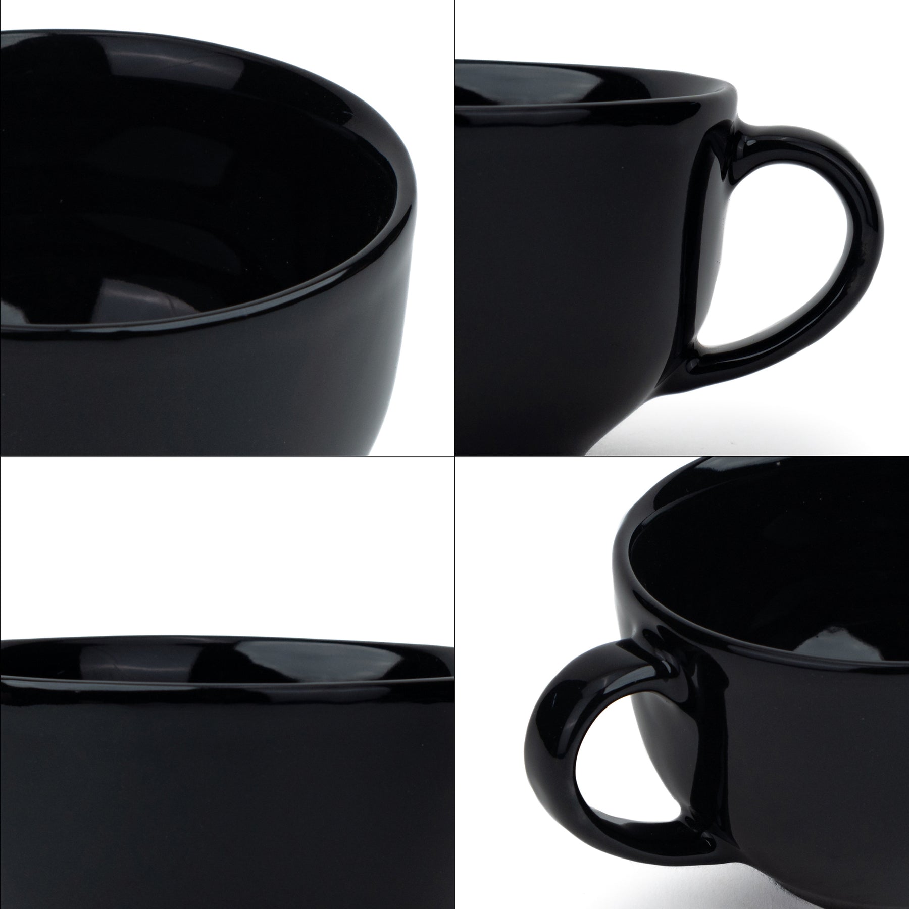Large Ceramic Coffee Cup Set 320ml | XL Cuppa Collection | Glossy Finish