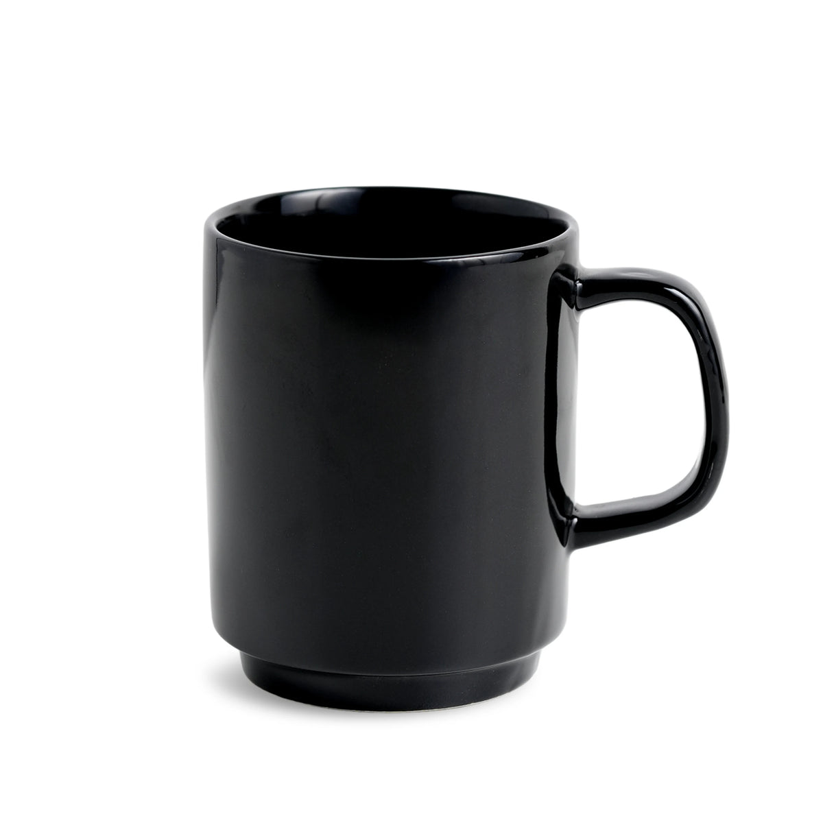 Black mug on a white background