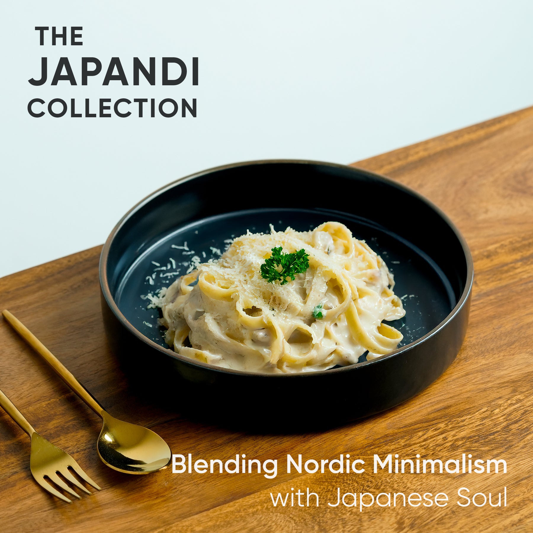 Stackable Ceramic Pasta Bowl Set of 2 Japandi Collection