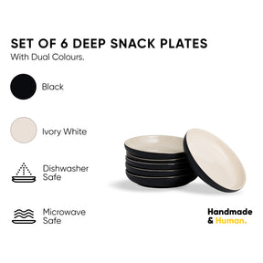 Snack Plates Set of 6 Black