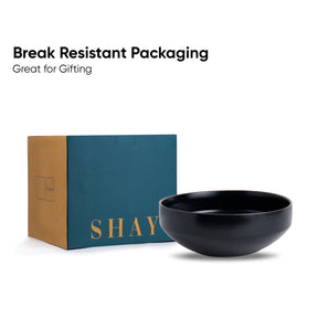 Large Ceramic Serving Bowl – Black, 1500ml | Japandi Matte Finish
