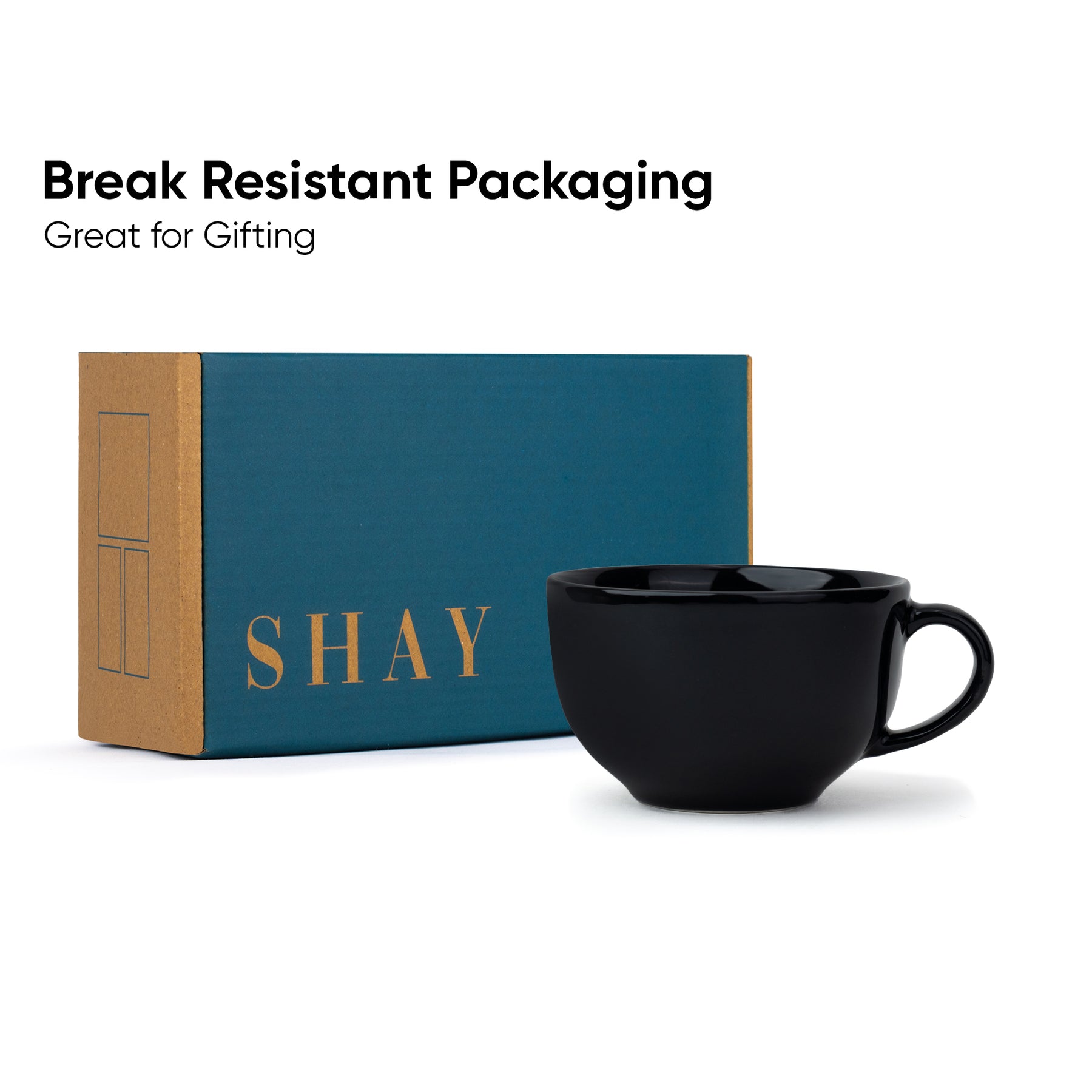 Cappuccino Cup & Saucer Set 320ml – Black | XL Cuppa