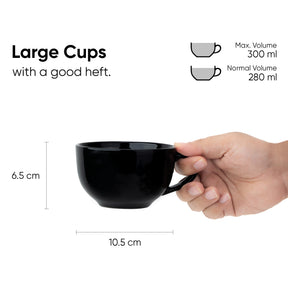 Cappuccino Cup & Saucer Set 320ml – Black | XL Cuppa