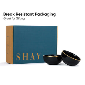 Ceramic Veg Bowls Set of 6 for Dinner | 180ml | Gold Line Collection