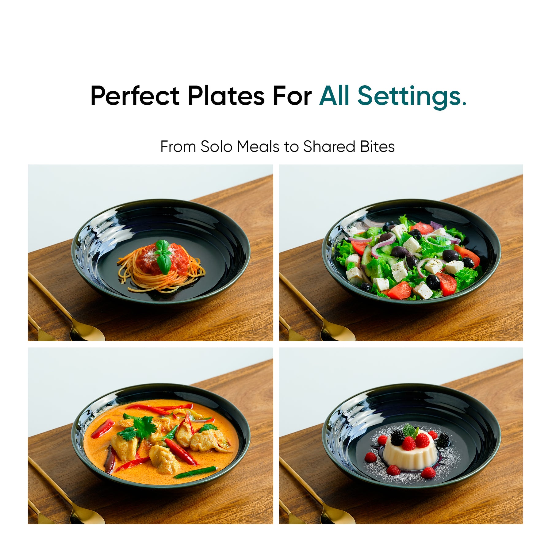 Ceramic Pasta Bowl Set of 2 – Self Reactive Collection Navy