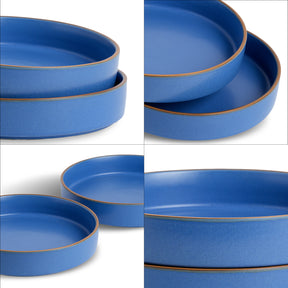 Stackable Ceramic Pasta Bowl Set of 2 Blue Japandi Collection
