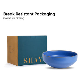Large Ceramic Serving Bowl – Blue, 1500ml | Japandi Matte Finish