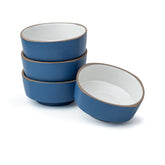Shay Ceramic Snack Bowl Set | 330ml | Set of 4 | Matte Finish | Blue Japandi Collection | Modern Tableware Online India