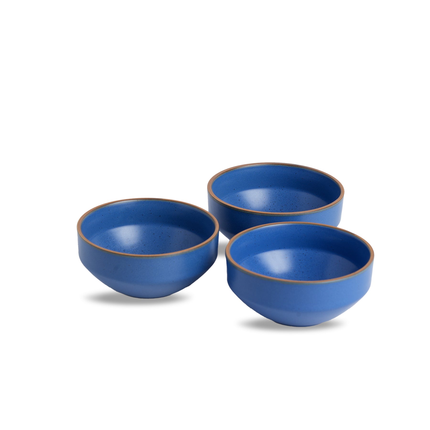 Ceramic Veg Bowls Set of 6 for Dinner | 180ml | Blue | Japandi Collection