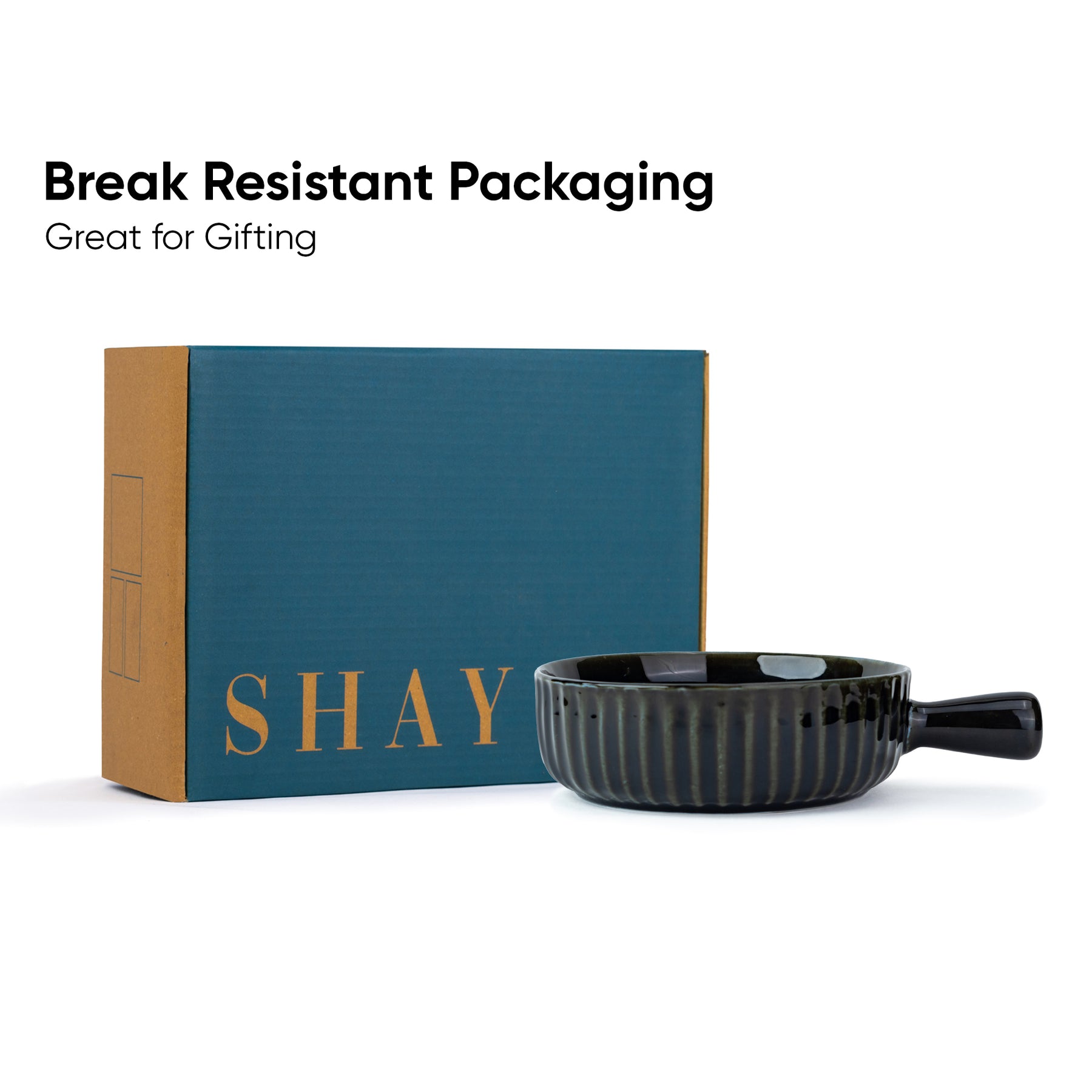 Ceramic Pasta Bowl with Handle | Self Reactive Collection | Serving Bowl