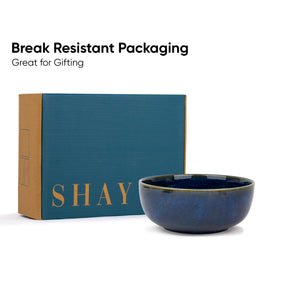 Ceramic Medium Bowl Set, 2 Pieces | Glossy Finish | Stoneware Self Reactive Collection