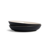 Shay Ceramic Stoneware Salad Plate Set 22cm | Set of 2 | Black Ivory | Modern Tableware Online India