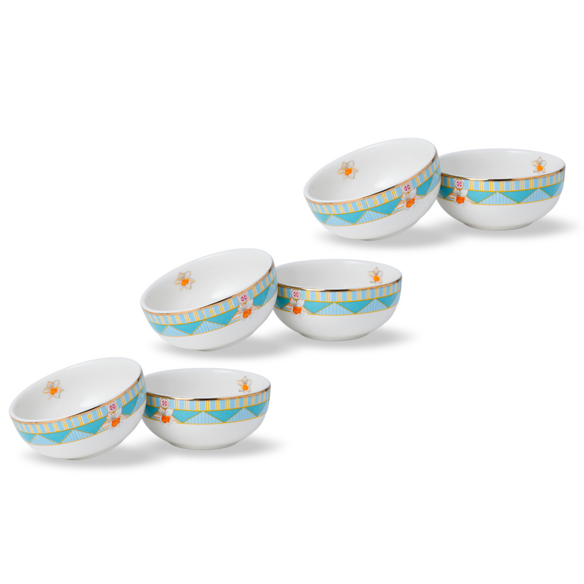 Shay Ceramic Veg Bowls Set of 6 180ml Nargis | Modern Tableware Online India
